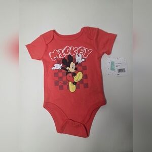 NWT Disney Baby 12M 'Mickey' Red Short Sleeve One Piece